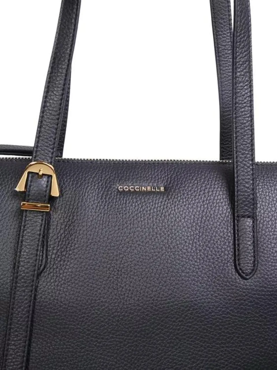 Coccinelle Shopping Bags - Coccinelle Gleen Schwarze Leder Shopper E1N1511030 - black - Shopping Bags for ladies