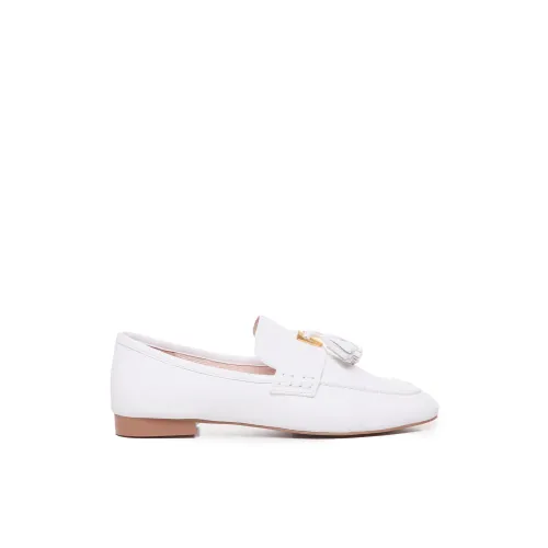 Coccinelle , White Suede Flat Shoes ,White female, Sizes: