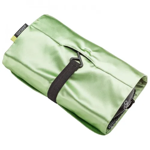 Cocoon - Hanging Toiletry Kit Minimalist with Silk - Wash bag size 24 x 17 x 1 cm, green