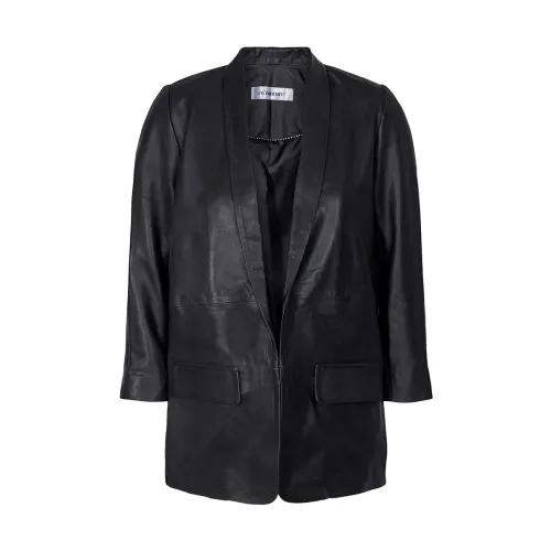 Co'Couture , Andrea Leather Blazer - Stylish and Sophisticated ,Black female, Sizes: