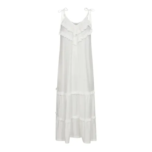 Co'Couture , Boho Lace Dress Off White ,White female, Sizes: