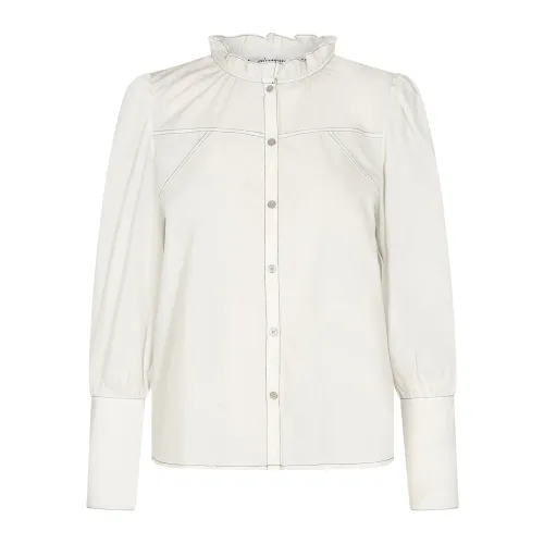 Co'Couture , Feminine Stitch Shirt Blouse ,White female, Sizes: