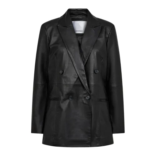 Co'Couture , Leather Oversize Blazer ,Black female, Sizes: