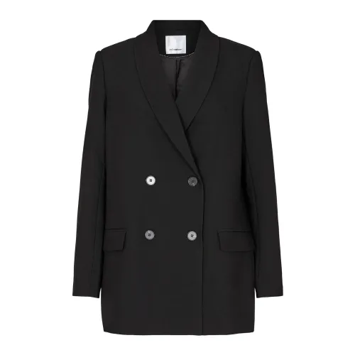 Co'Couture , Oversize Blazer with Enkel Krave ,Black female, Sizes: