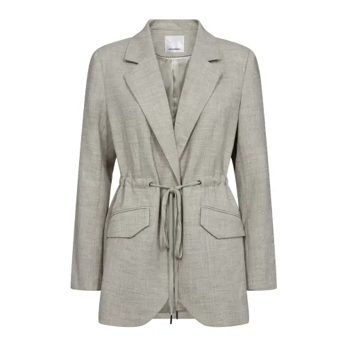 Co'Couture , Tie String Blazer Stone ,Gray female, Sizes: