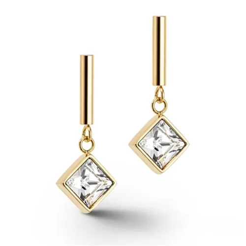 Coeur De Lion Brilliant Gold Crystal Monochrome Drop Earrings - Gold