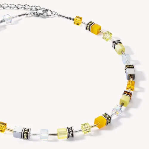 Coeur De Lion Classic GEOCUBE Necklace Joyful Colours Yellow