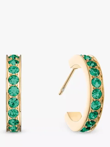 COEUR DE LION Crystal Hoop Earrings - Dark Green/Gold - Female