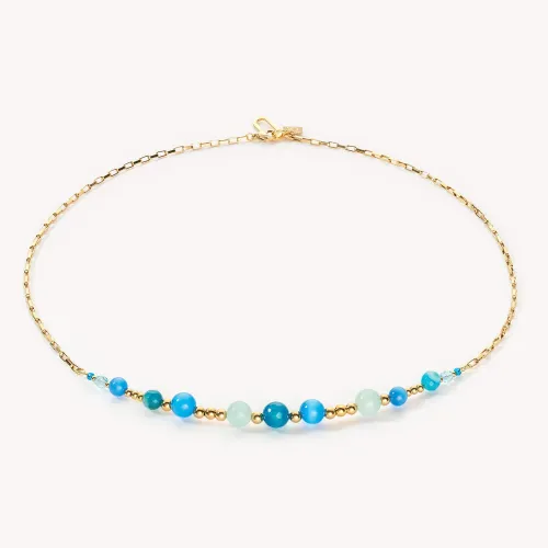 Coeur De Lion Elegance Gemstones Necklace Gold & Turquoise