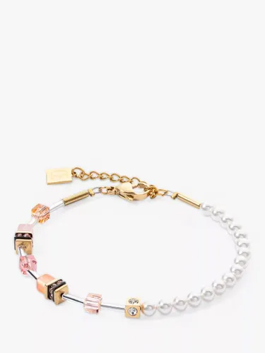 COEUR DE LION Faux Pearl and Rhinestone Bracelet, Gold/Apricot - Gold/Apricot - Female