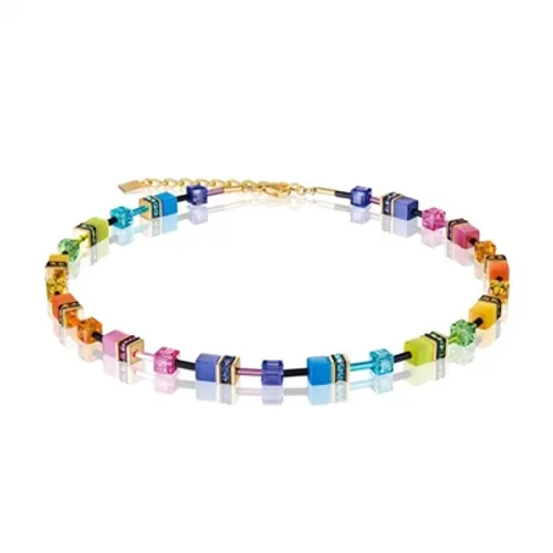 Coeur De Lion Gold Tone Rainbow Cubes Necklace