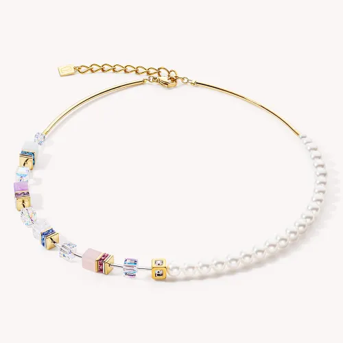 Coeur De Lion Graduated GEOCUBE Necklace Gold, Pearls & Pastels