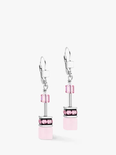 COEUR DE LION Rose Quartz & Swarovski Crystal Drop Earrings, Rose - Rose - Female