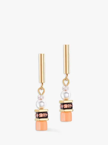 COEUR DE LION Swarovski Crystal and Rhinestone Drop Earrings, Gold/Apricot - Gold/Apricot - Female