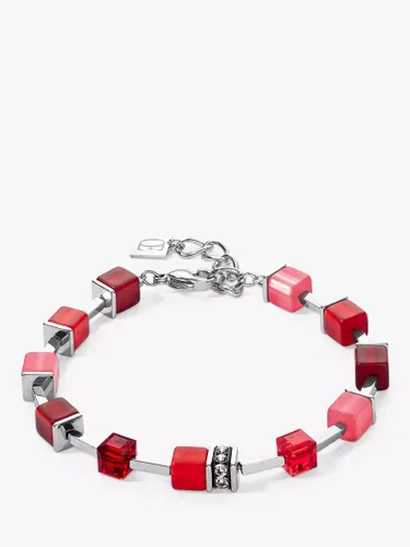 COEUR DE LION Swarovski Crystal Cube Bracelet, Red/Silver - Red/Silver - Female