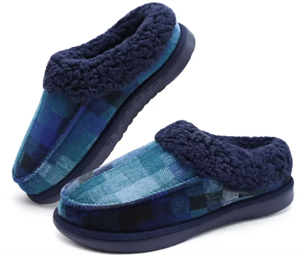 COFACE Mens Cozy Memory Foam Clog Slippers With Arch
