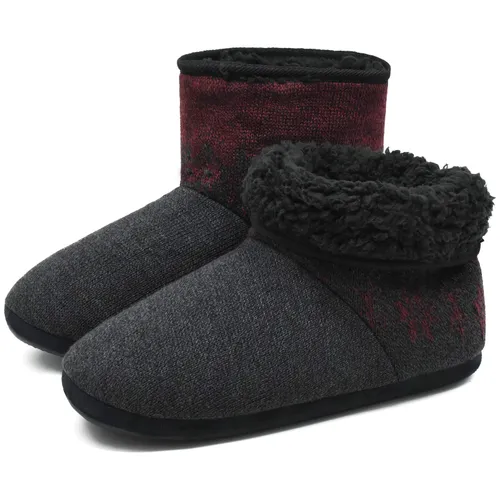 COFACE Slipper Boots Mens Wool Knitted Booties Slippers for