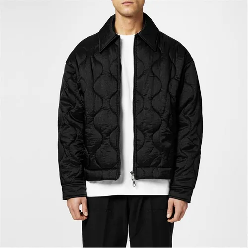 COLE BUXTON Quilted Ripstop Overshirt - Black