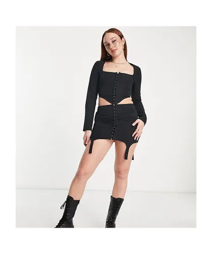 Collusion Womens hook and eye mini skirt in black