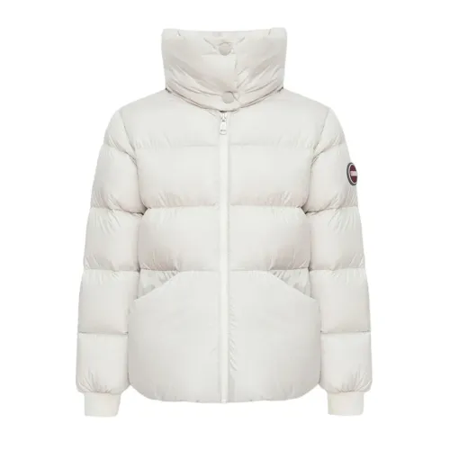 Colmar , Glossy White Down Jacket with Quilted Patterns ,White female, Sizes:
