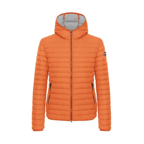 Colmar , Lightweight Orange Mens Jacket with Fixed Hood ,Orange male, Sizes: