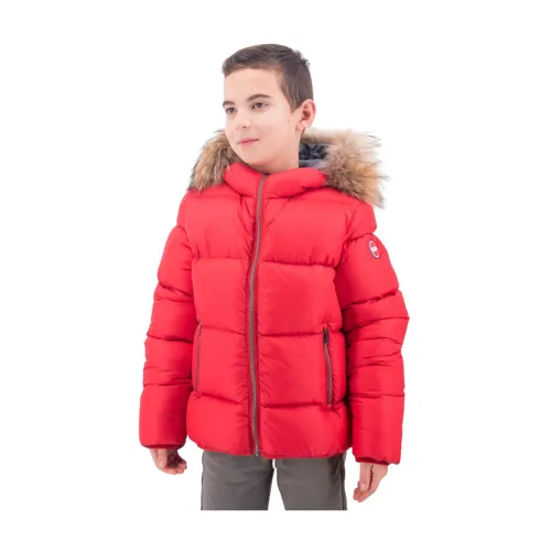 Colmar , Red Detachable Fur Hood Down Jacket ,Red male, Sizes: