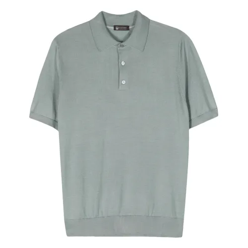 Colombo , Luxury Cashmere Silk Polo Shirt ,Green male, Sizes: