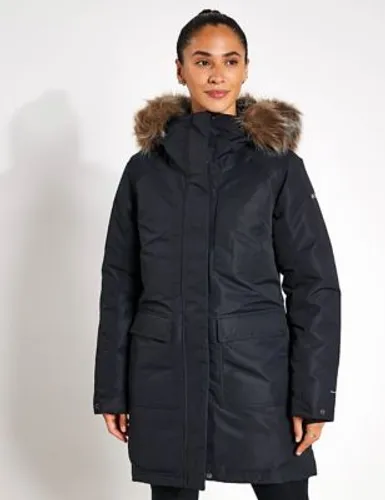 Columbia Womens Little Si Hooded Longline Parka Coat - XS - Black, Black,Khaki