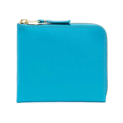 Comme des Garçons , Blue Leather Zip-Around Wallet ,Blue male, Sizes: ONE SIZE