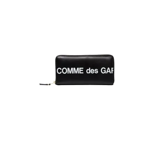 Comme des Garçons , Classic Black Leather Wallet with Logo Print ,Black male, Sizes: ONE SIZE
