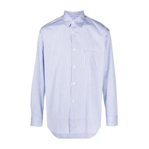 Comme des Garçons , Clear Blue Cotton Shirt with Button Closure ,Blue male, Sizes: