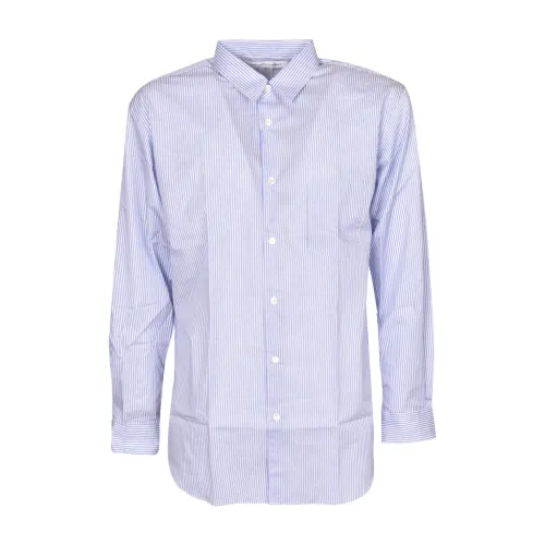 Comme des Garçons , Clear Blue Striped Cotton Shirt ,Blue male, Sizes: