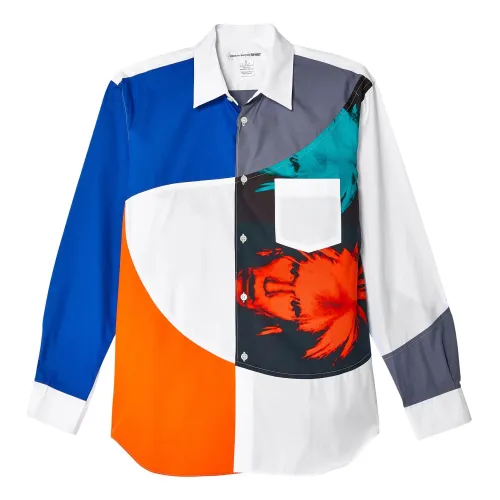 Comme des Garçons , Color Block Cotton Shirt ,Multicolor male, Sizes: