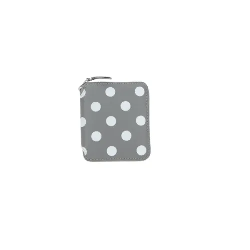 Comme des Garçons , Grey Wallet with Polka Dot Print and Zip Closure ,Gray male, Sizes: ONE SIZE