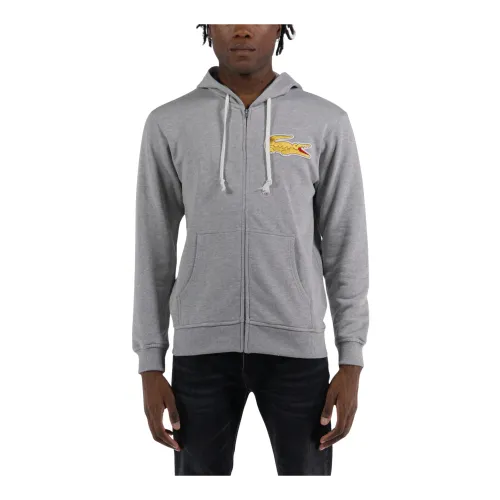 Comme des Garçons , Logo Full Zip Sweatshirt ,Gray male, Sizes: