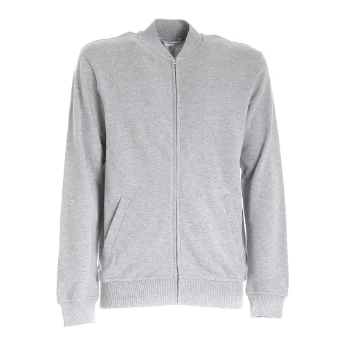 Comme des Garçons , Melange Grey Zip-Up Sweatshirt ,Gray male, Sizes: