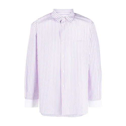 Comme des Garçons , Pink Vertical Stripe Shirt ,Pink male, Sizes: