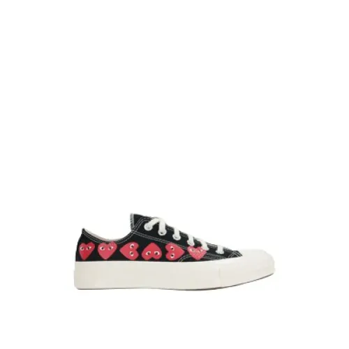 Comme des Garçons Play , Black Converse Low-Top Sneakers with Heart Print ,Black male, Sizes: