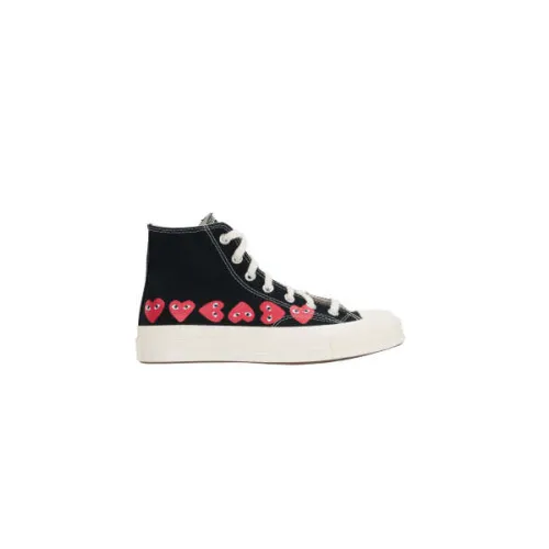 Comme des Garçons Play , Black High-Top Sneakers with Heart Print ,Black female, Sizes: