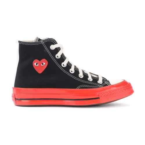 Comme des Garçons Play , High Top Chuck Taylor All Star Sneakers in Black and Red ,Black female, Sizes: