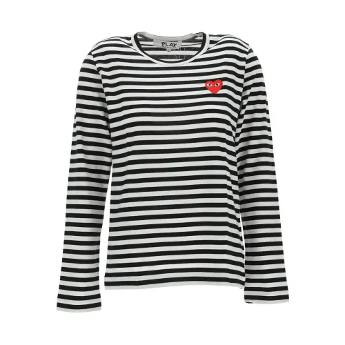Comme des Garçons Play , Striped T-Shirt ,Black female, Sizes: