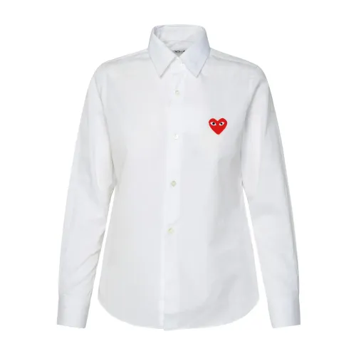 Comme des Garçons Play , White silk shirt ,White female, Sizes: