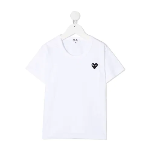 Comme des Garçons Play , White T-shirts and Polos with Playful Design ,White unisex, Sizes: