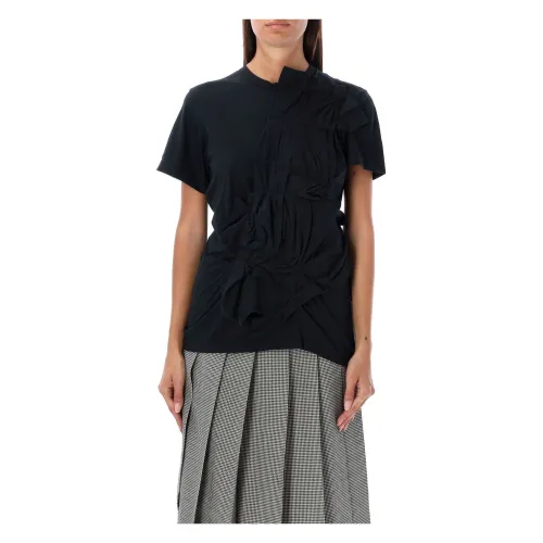 Comme des Garçons , Ruched T-Shirt ,Black female, Sizes: