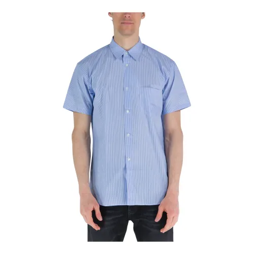 Comme des Garçons , Short Sleeve Shirt ,Blue male, Sizes: