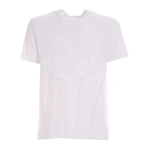 Comme des Garçons , White Ribbed T-Shirt with Reverse Stitching ,White male, Sizes:
