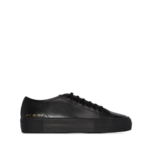 Common Projects , Black Leather Low Top Sneakers ,Black female, Sizes: