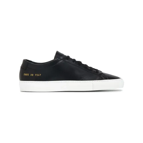 Common Projects , Black Leather Low Top Sneakers ,Black female, Sizes: