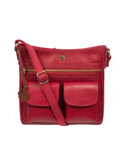 Conkca London Womens 'Baby Bon' Chilli Pepper Leather Cross Body Bag - Red - One Size