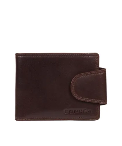 Conkca London Womens 'Captain' Brown Leather Bi-Fold Wallet - One Size